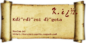 Körözsi Ágota névjegykártya